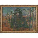 Franciszek Bartoszek (1910–1943), Landscape with Pine Trees and a View of the Sea, 1937