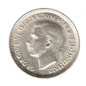 Australia 3 Pence 1944 George VI UNC Silver