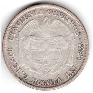 50 Centavos 1875 Bogota