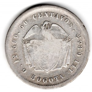50 Centavos 1873 Bogota