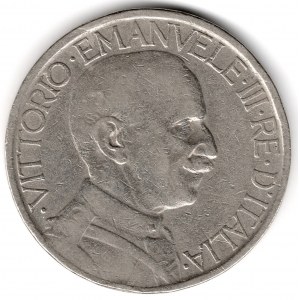 Italy 2 Lire 1924 R Roma Vittorio Emanuele III