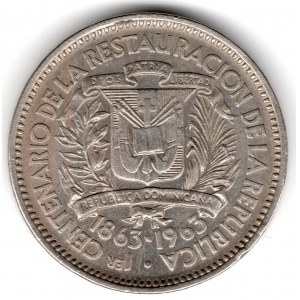 Dominican Republic 5 Centavos 1863-1963