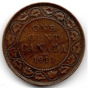 Canada 1 Cent 1913 Ottawa George V 