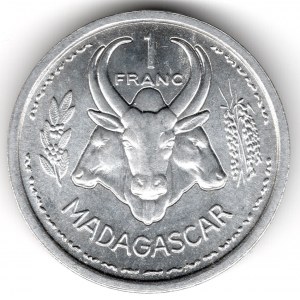 Madagascar 1 Franc 1958 Paris French Colonial UNC