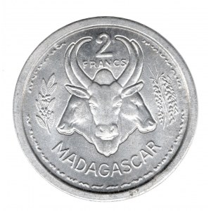 Madagascar 2 Francs 1948 Paris French Colonial UNC