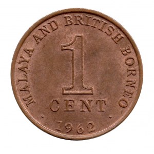 Malaya & British Borneo 1 Cent 1962 Elizabeth II UNC