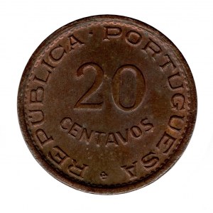 Angola 20 Centavos 1948 Lisbon Portuguese Colonial