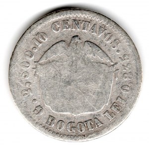 10 Centavos 1874/4 Bogota