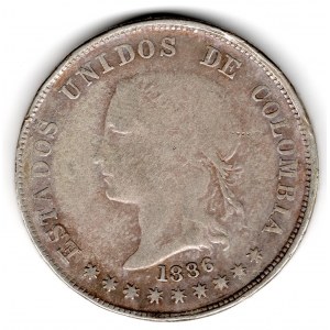 50 Centavos 1886 Bogota