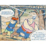 Janusz Christa (1934, Vilnius - 2008, Sopot), « Kajko et Kokosz. Les aventures de Mirmiła », cyanotype n° 13, vers 1987