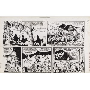 Janusz Christa (1934, Vilnius – 2008, Sopot), « Kajko et Kokosz. L'école de vol », planche n° 3A, 1975