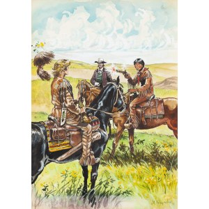Marek Szyszko (b. 1951, Warsaw), Winnetou, book illustration no. 13, 1993