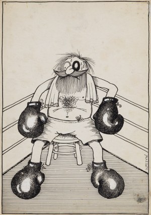 Edward Lutczyn (ur. 1947, Heppenheim), Po nokaucie, ilustracja do czasopisma 