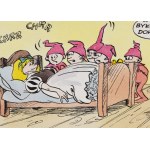 Szarlota Pawel (1947–2018), What Bad Luck! There Was a Coup Yesterday and the Monarchy Was Abolished!, satirical comic, 1988
