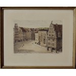 Kuchler? Rynek w Nysie” akwaforta kolorowana