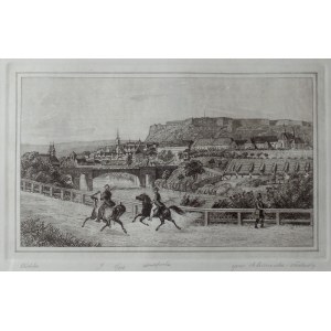 View of Kłodzko, a contemporary etching based on a steel engraving by W. Wrankmore.