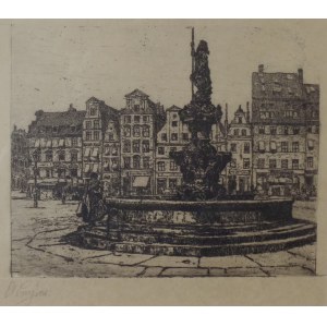 The Neptune Fountain in Nowy Targ, Wrocław
