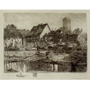 Helma Fischer, View from Tamka Street of Piaskowa Island, contemporary print