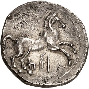 Sicily, Siculo-Punic coins. 1/8 shekel or hemidrachma, Second Punic War ND (214–210 B.C.), Agrigento (Akragas).