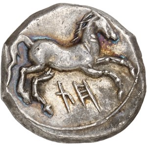 Sicile, émissions siculo-puniques. 1/8e de shekel ou hémidrachme, Deuxième Guerre punique ND (214-210 av. J.C.), Agrigente (Akragas).