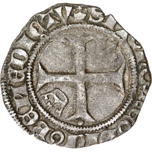 Charles VI (1380–1422). Half-blanc, also known as a demi-guénar, 8th issue of ND (June 18, 1419), Saint-Quentin.