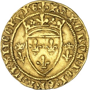 Charles VII (1422–1461). Gold shield with a crown, 3rd type (or “new shield”), 4th issue, ND (1447), Tours.