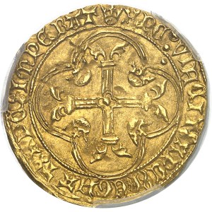 Charles VII (1422–1461). Gold shield with a crown, 3rd type, or “new shield,” 6th issue, ND (1450–1461), Montpellier.
