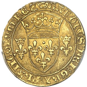 Charles VII (1422–1461). Gold shield with a crown, 3rd type (or “new shield”), 6th issue, ND (1450–1461), Paris.