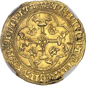 Louis XI (1461–1483). Gold écus with a crown, first issue, “ND” (1461), Rouen.