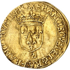 Francis I (1515–1547). Gold shield with a small cross (bearing the double mint mark Z and R) ND (1541–1544), Z, Rennes.