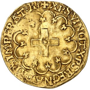 Francis I (1515–1547). Gold shield with a small cross (bearing the double mint mark Z and R) ND (1541–1544), Z, Rennes.