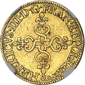 Henry III (1574–1589). Quadruple piéfort of the half-écu d’or with sun, 4th type (cross facing forward), 1576, A, Paris.