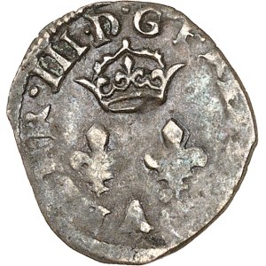 Henry III (1574–1589). Tournois denier with a crown [1575], A, Paris.