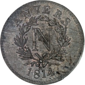Premier Empire / Napoléon Ier (1804-1814). 10 centimes siège d’Anvers, 1er type 1814, Anvers (atelier de l’arsenal).