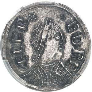 Alfred le Grand (871-899). Denier au portrait et monogramme, au nom du monétaire Tilevine ND, Londres.