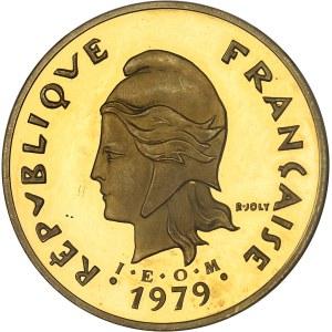 Fifth Republic (1958–present). 50-franc I.E.O.M. gold Piéfort, burnished blank (PROOF) 1979, Pessac.