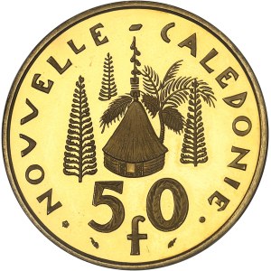 Fifth Republic (1958–present). 50-franc I.E.O.M. gold Piéfort, burnished blank (PROOF) 1979, Pessac.