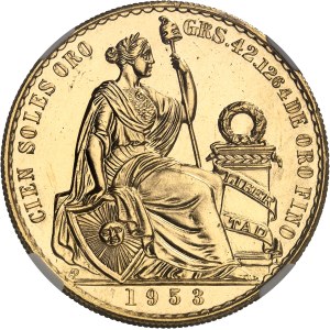 Republika Peru (od 1821 r.). 100 (sto) solów, 1953 r., Lima.
