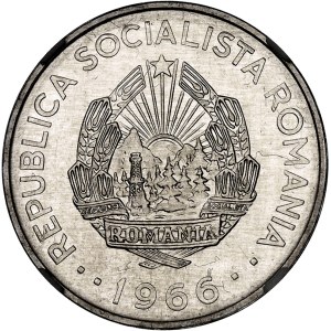 Socialist Republic (1965–1989). 3-lei copper-nickel trial coin, double obverse and ornamented edge, 1966, Bucharest.
