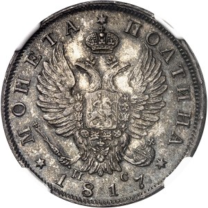 Alexander I (1801–1825). Half-ruble or poltina, 1817 ПС, СПБ, Saint Petersburg.