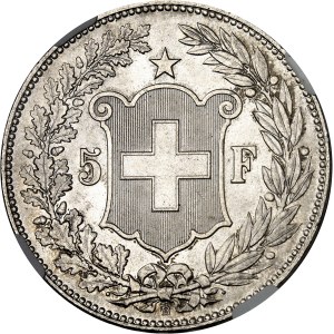Swiss Confederation (1848–present). 5 francs, 1908, B, Bern.