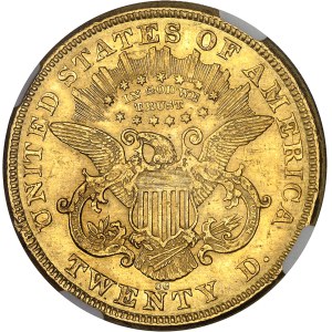 République fédérale des États-Unis d’Amérique (1776-à nos jours). 20 dollars Liberty, avec devise 1875, CC, Carson City.