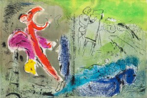 Marc Chagall, 1887 Łoźno k. Witebska-1985 Saint-Paul de Vence, Wizja Paryża, 1952