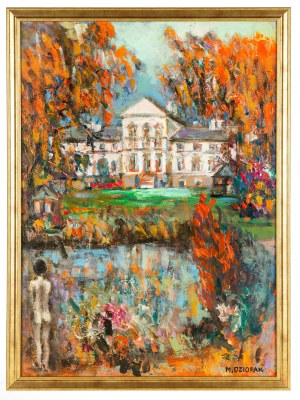 Maria Dziopak, ur. 1954, Spacer z muzą (Dwór Podstolice), 2023 r.
