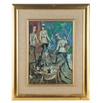 Kulik Iwan, ur. 1959 Leszczówka/Ukraina, Scena w kawiarni - ilustracja do Mistrza i Małgorzaty