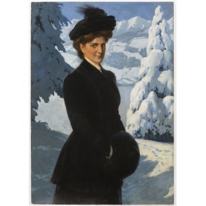 GERMAN SCHOOL (EARLY 20TH CENTURY), MUNICH SECESSION CIRCLE, Portrait of a Distinguished Lady in an Alpine Landscape