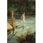 SCUOLA DELL’EUROPA CENTRALE (FINE DEL XIX SECOLO), La ninfa dell’acqua in un paesaggio costiero autunnale