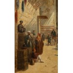 Maestro della Scuola Orientalista (attivo intorno al 1873), Scena di strada al Cairo
