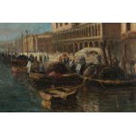 European School 19th century, Panoramic View of the Doge's Palace and Riva degli Schiavoni, Venice