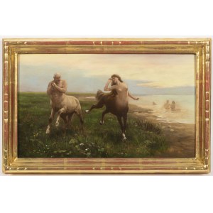 Attributed to Zygmunt Ajdukiewicz (1861 - 1917) , Mythological Scene The Play of the Centaurs